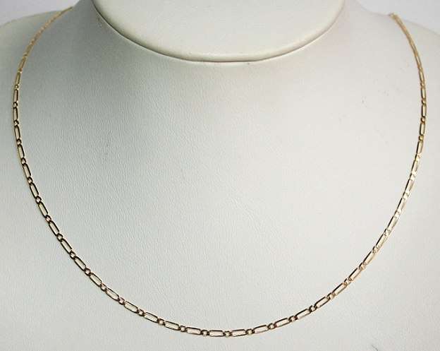 9k / 9ct gold CHAIN: 1+1 Figaro, 2mm wide, 50cm