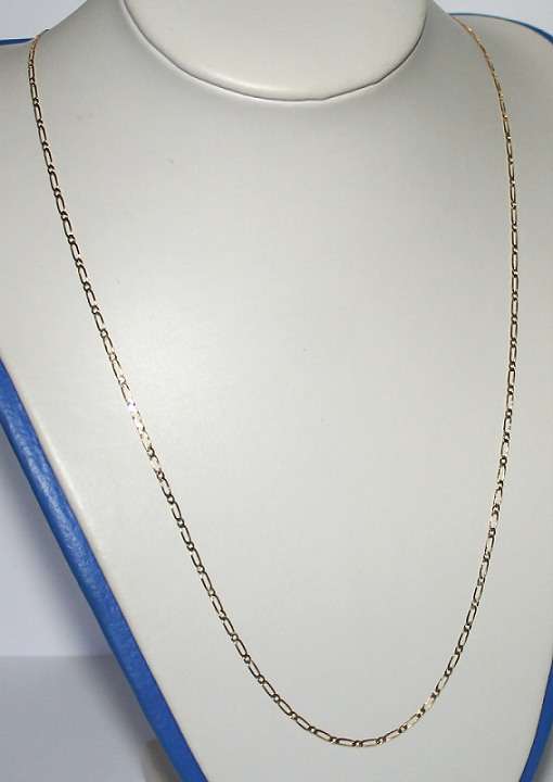 9ct gold CHAIN: 1+1 Figaro, 2mm wide, 60cm. Ready for you. Last one!