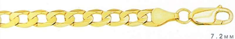 9k / 9ct gold oval curb CHAIN: 7.2mm wide, 55cm