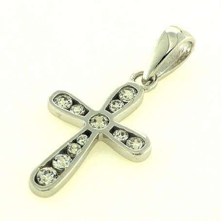 9k / 9ct white gold CROSS, simulated diamonds. Ready for you. Last one!