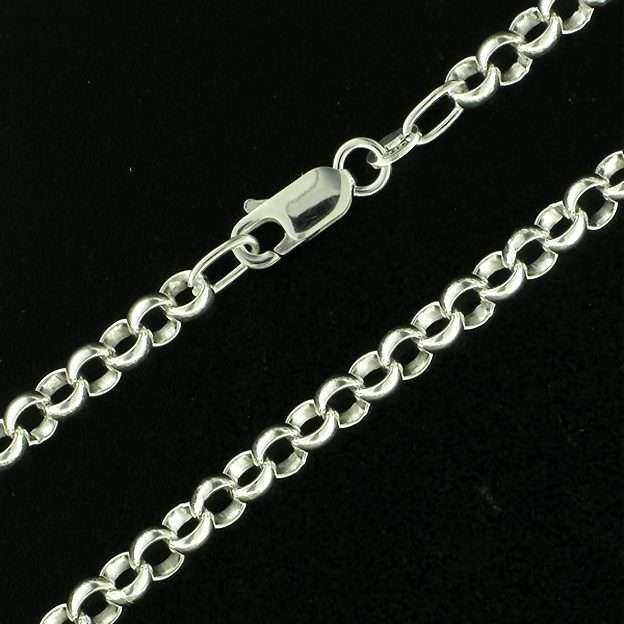 Sterling silver Rolo / Belcher CHAIN: 4mm wide, 60cm. AVAILABLE