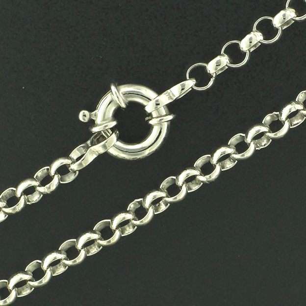 Sterling silver Rolo / Belcher Signoretti CHAIN: 4mm wide, 55cm. BEST PRICE GUARANTEE