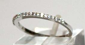 9k / 9ct white gold Eternity RING: simulated diamonds, pave set