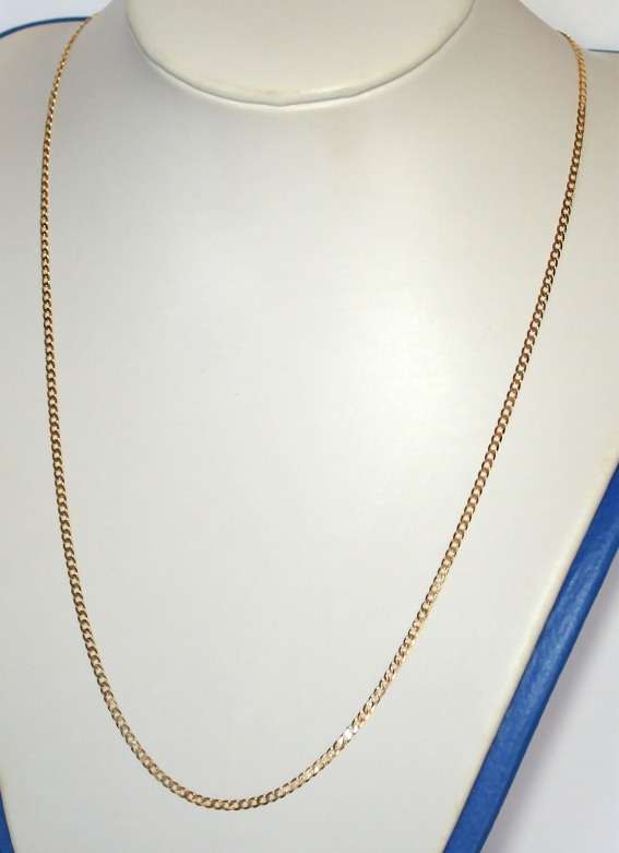 9k / 9ct gold oval curb CHAIN: 2.3mm wide, 60cm