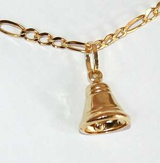 9k / 9ct gold BELL charm / pendant, with ringer