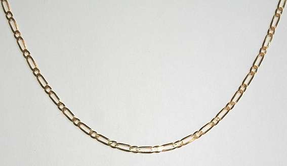9k / 9ct gold CHAIN: 1+1 Figaro, 2.8mm wide, 50cm