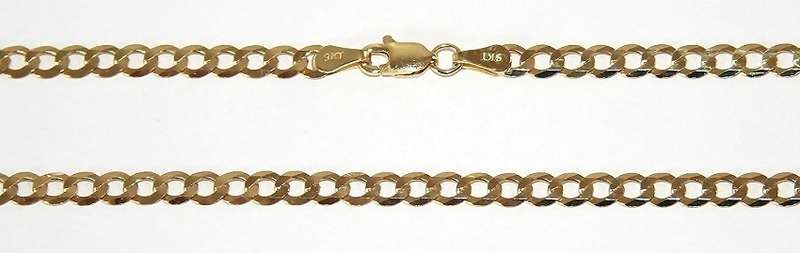 9k / 9ct gold Curb BRACELET: 3.8mm wide, 19cm