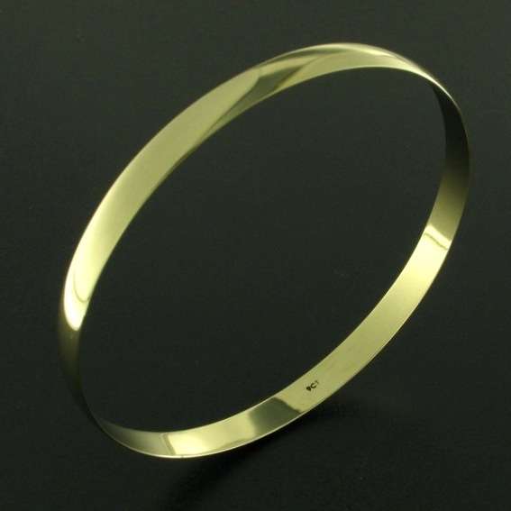 9k / 9ct gold domed BANGLE: 6mm wide. Last one!