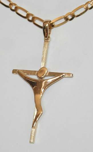 Large 9k / 9ct gold CRUCIFIX = a modern STUNNER! Ready for you