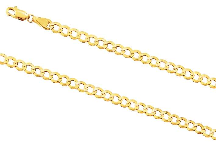 9k / 9ct gold Curb BRACELET: 4.8mm wide, 19cm