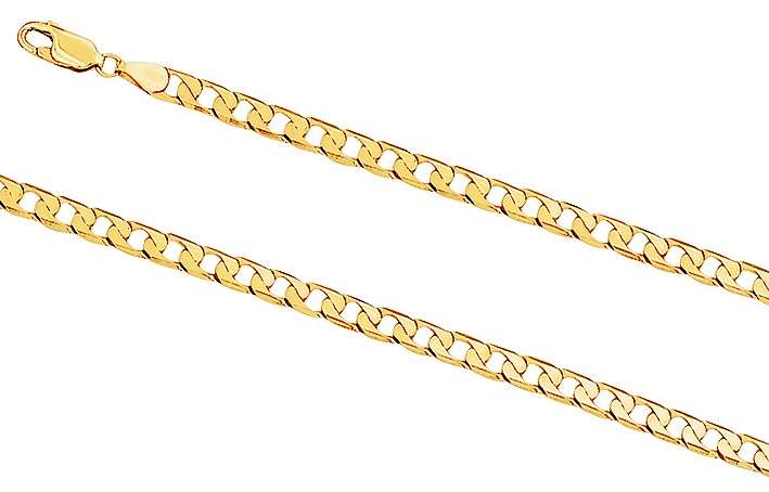 9k / 9ct gold CHAIN: Square curb, 3.3mm wide, 60cm