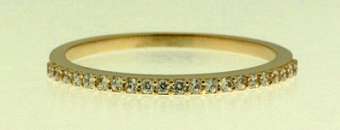 9k / 9ct rose gold Eternity RING: simulated diamonds, pave set