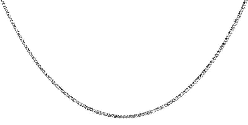 9k / 9ct white gold CHAIN: square franco, 1.1mm wide, 45cm