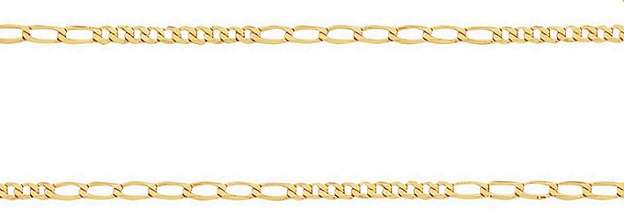 9k / 9ct gold BRACELET: 10+7 Figaro, 2.4mm wide, 19cm. Ready for you. Last one!