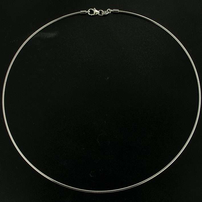 REDUCED MADLY - 9k / 9ct white gold Omega CHAIN / NECKLACE: 1.5mm wide, 42cm