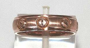 18k / 18ct rose gold Designer BAND, 5mm wide, size S, T or U