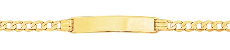 9k / 9ct gold ID BRACELET: 5.2mm wide, 21cm