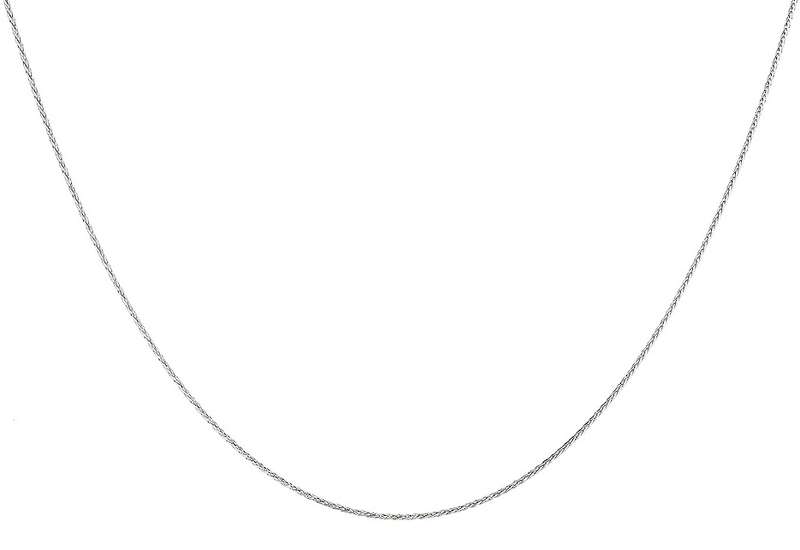 9k / 9ct white gold CHAIN: Wheat or Spiga link, 0.9mm wide, adjustable to 60cm