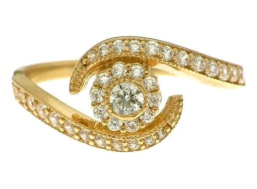 9k / 9ct rose gold cluster RING: simulated diamonds
