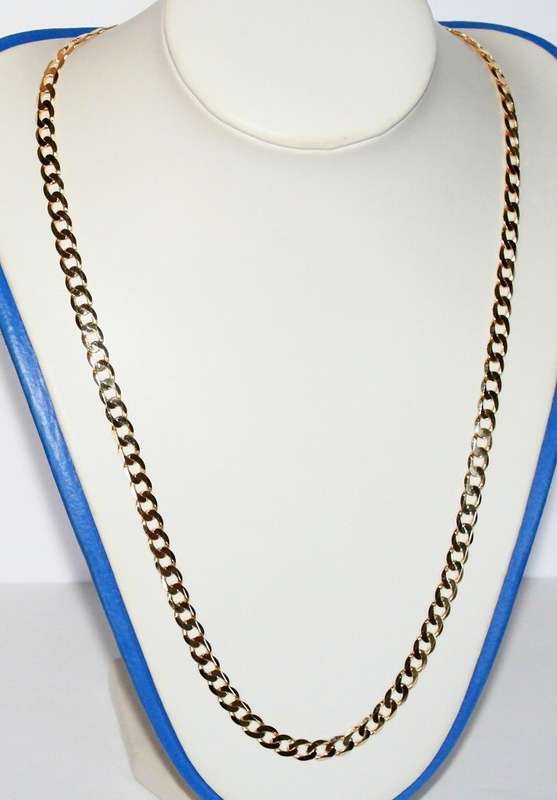 9k / 9ct gold oval curb CHAIN: 6.2mm wide, 50cm