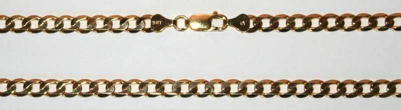 9k / 9ct gold oval curb BRACELET: 6.8mm wide, 21cm