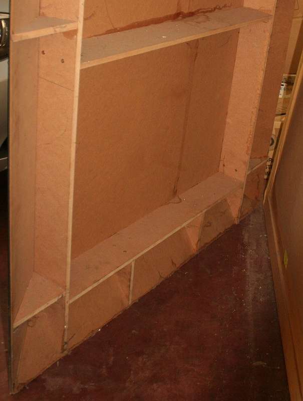 Large bevelled wall mirror on base, 110cm x 209cm  a project