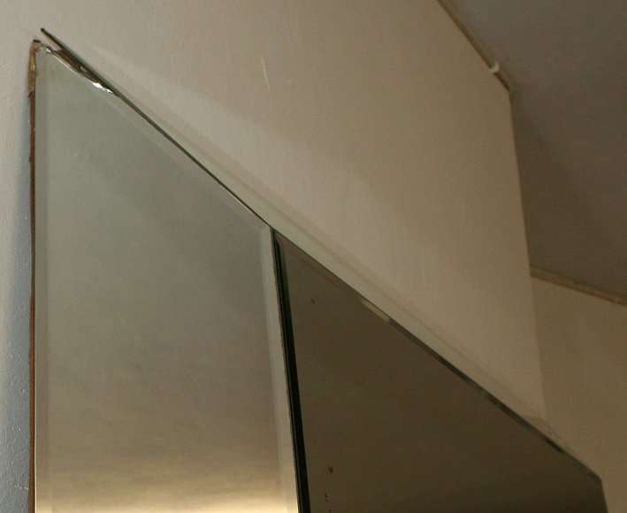 Large bevelled wall mirror on base, 110cm x 209cm  a project