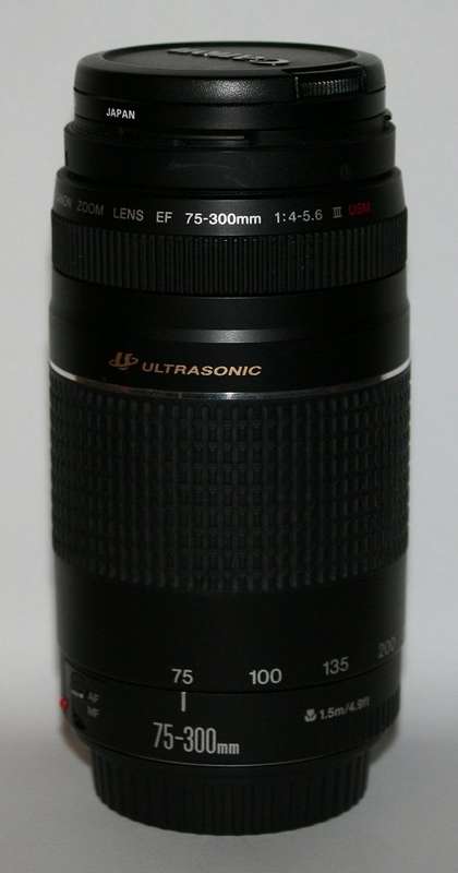 Canon EF 75-300mm 1:4-5.6 III ultrasonic USM zoom lens for dSLR, +filter +hood. Excellent condition