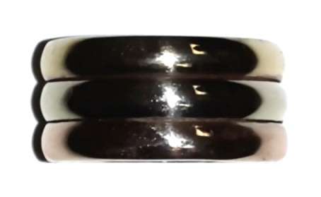 9k / 9ct gold 3 colour side-by-side BANDS, +-11mm wide, size X, Y or Z