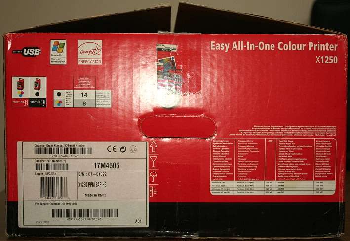Lexmark X1250 All-In-One USB colour inkjet printer, scanner, copier. Boxed, new.