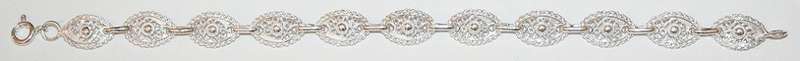 Oval Filigree BRACELET: sterling silver, 9mm wide, 18.5cm. Ready for you. Last one!