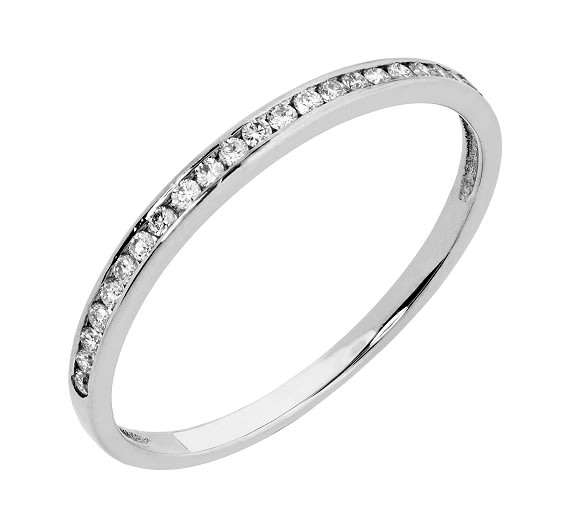 9k / 9ct white gold Eternity RING: 0.11cttw channel set diamonds, size L or M