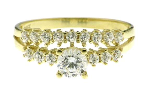 9k / 9ct gold Engagement SET: simulated diamonds. Limited!