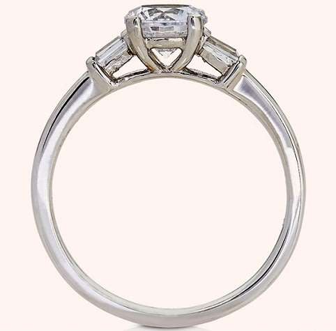 9k / 9ct white gold Trinity Engagement or Dress Ring: simulated diamonds. GLAMOROUS
