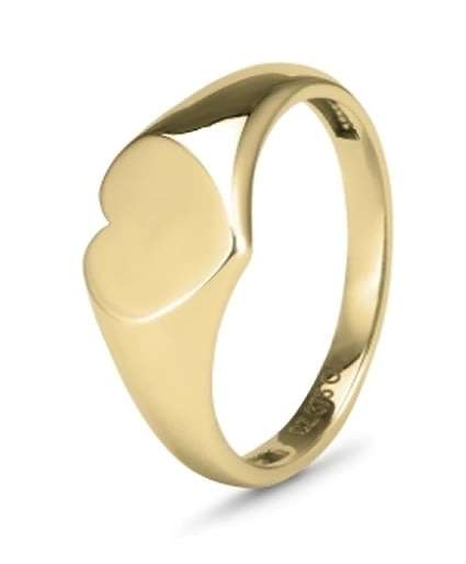 9k / 9ct yellow gold heart Signet RING