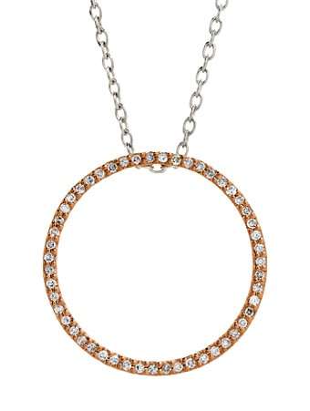 9k / 9ct rose gold Circle of Life PENDANT: 13mm wide, 0.11cttw diamonds