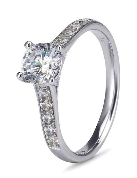 9k / 9ct white gold Engagement or Dress RING: simulated diamonds GLAMOROUS