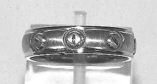 18k / 18ct white gold Designer BAND, 5mm wide, size V,  W or X