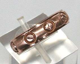 18k / 18ct rose gold Designer BAND, 5mm wide, size S, T or U