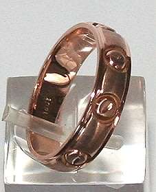 18k / 18ct rose gold Designer BAND, 5mm wide, size S, T or U