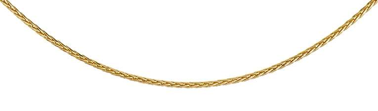 9k / 9ct gold CHAIN: Wheat or Spiga link, 0.9mm wide, adjustable to 50cm, map of Africa