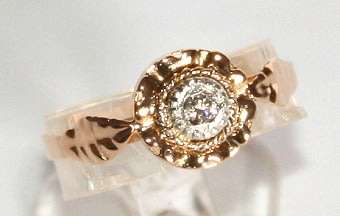 19.2k / 19.2ct Portuguese rose gold Diamond RING: highly detailed. Ready for you. Last one!