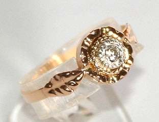 19.2k / 19.2ct Portuguese rose gold Diamond RING: highly detailed. Ready for you. Last one!
