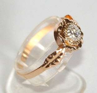 19.2k / 19.2ct Portuguese rose gold Diamond RING: highly detailed. Ready for you. Last one!
