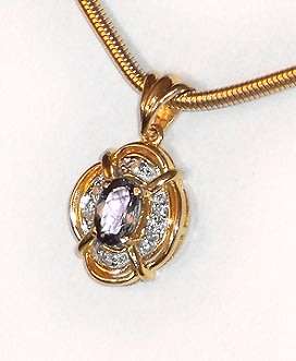 9k / 9ct gold, tanzanite & diamond PENDANT. Ready for you. Last one!