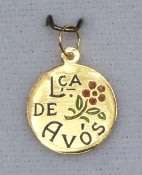 Enamelled disc: 19.2k / 19.2ct Portuguese gold  `Ouro Portugues`. 14.5mm diameter. Ready for you