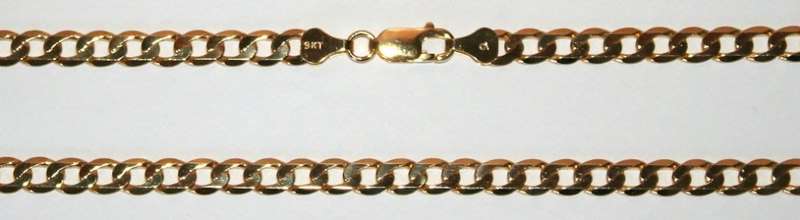 9k / 9ct gold oval curb CHAIN: 6.8mm wide, 55cm