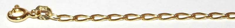 9k / 9ct gold CHAIN: long link, 2.2mm wide, 40cm