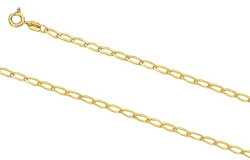 9k / 9ct gold CHAIN: long link, 2.2mm wide, 40cm