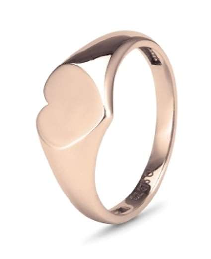 9k / 9ct rose gold heart Signet RING